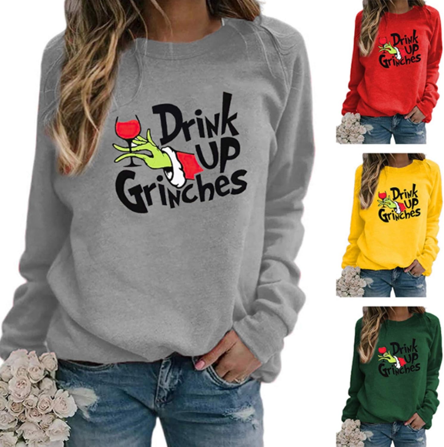 Sweatshirts for Women, Loose Long Sleeve Sweatshirt, Funny Letter Print