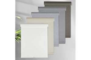 Tonature White Cordless 100% Blackout Roller Shades for Window Blinds with Valance, Free-Stop Thermal Insulated Roller Blinds for Windows Shades for Bedroom, Living Room,Home Office(36"W x 96"H,White)