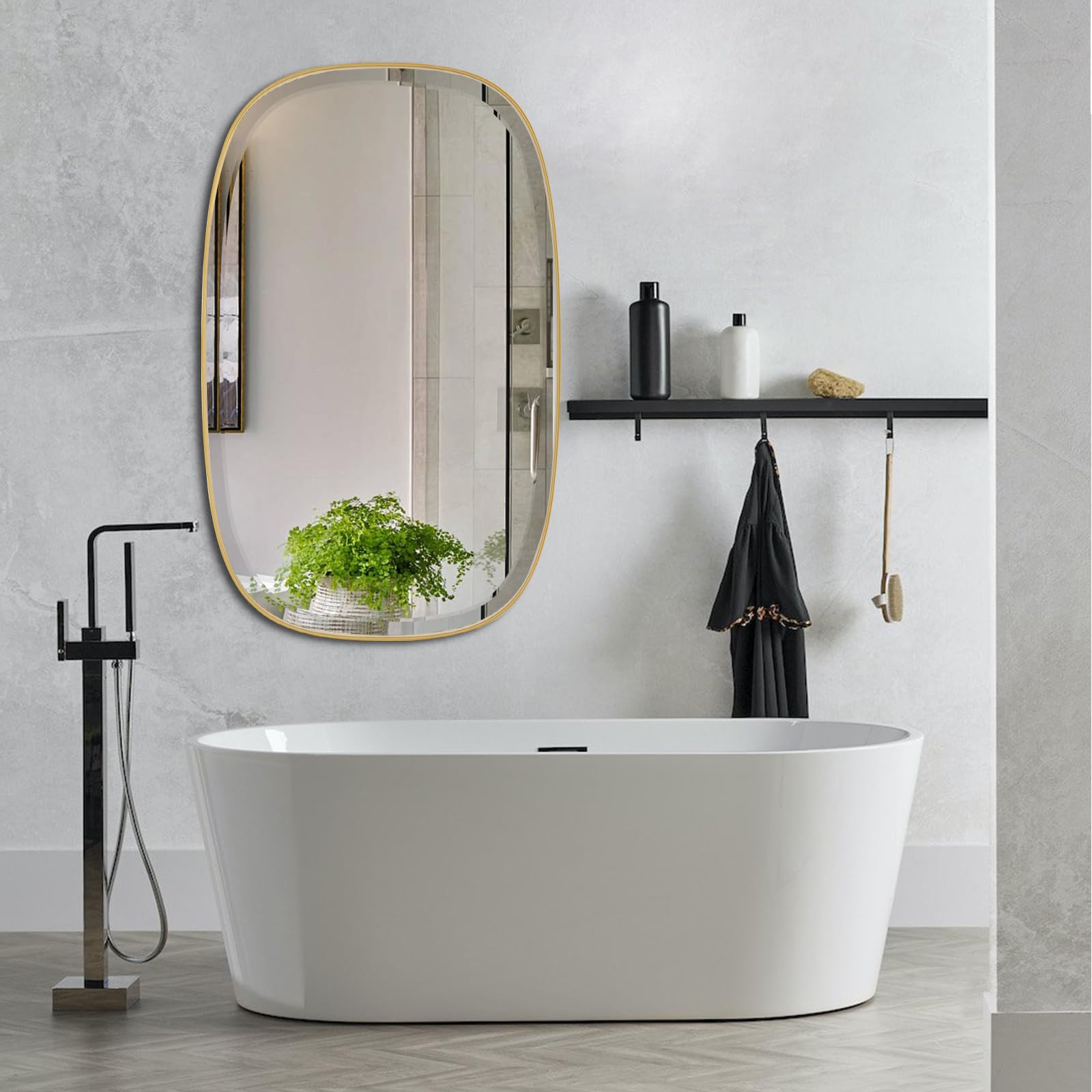 POZINO Gold Beveled Mirror, 24