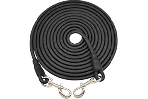 SEPXUFORE Tie Out Rope Dog Leash, 8-10-13-15-20-22-25-30-35-40-45-50FT Heavy Duty Climbing Nylon Check Cord for Medium Large 