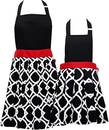 Amazon Co Jp Vilong エプロン 母と子供用 調節可能なスモック ビブ コットンエプロン かわいい大人 女性 若い女の子エプロン コミュニティイベント 工芸 アートペインティング キッチン 料理 ベーキングに おもちゃ