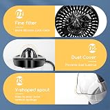 Aigostar Electric Citrus Juicer 700ml Bowl 2 Cones Two Way Rotation Black view 6