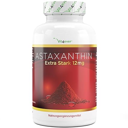 Vit4ever® Astaxanthin 12 mg - 150 Softgel Kapseln - Laborgeprüft auf Wirkstoff & Reinheit - Natürliches Vitamin E & Olivenöl 