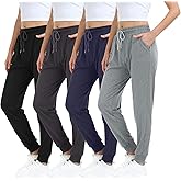 MGPUT 4 Pack Women's Sweatpants,Joggers for Women with Pockets Ligthweigt Soft Comfortable Pant for Yoga Workout Lounging