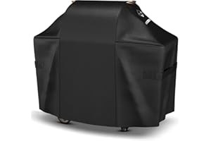 PASWITH Ultimate Durable Grill Cover for Weber Genesis 300 & Genesis II 300 Series Grills,Heavy Duty Waterproof Rip-Proof 58" BBQ Cover,Fade Resistant 7130 Gas Grill Cover with Strap for Weber 3 Burner Grill