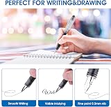 TIESOME Disposable Fountain Pens Black Ink 6Pcs Fine Nib Quick-Dry Office view 2