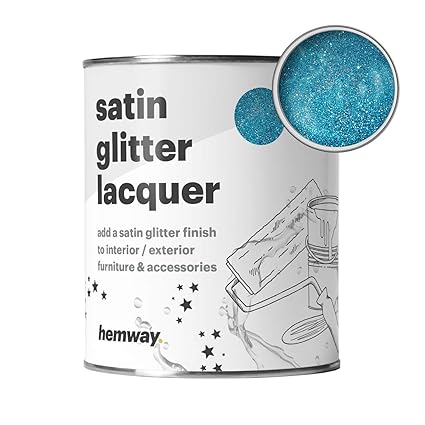 Hemway Turquoise Glitter Satin Varnish Lacquer Quick Dry Sparkling