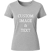 Ladies Customized Fan Tee Shirt, Design Your Own by Uploading Photos, Text, Logos Or Any Design, Custom Gifts