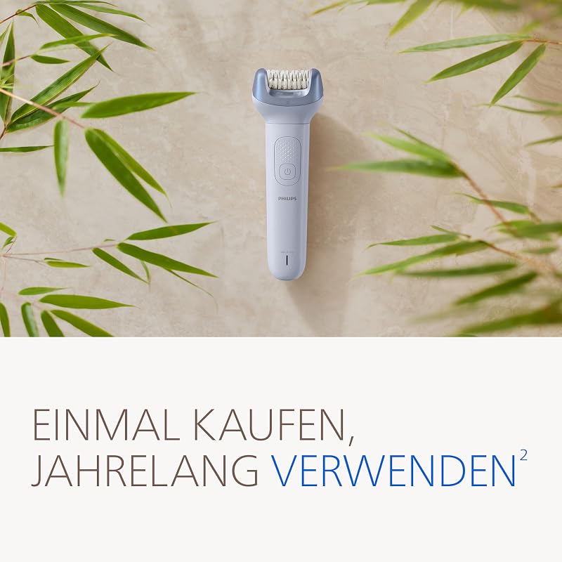 Epilierer Series 8000 - Kabelloser Epilierer für Nass- und Trockenanwendung, Haarentfernung für Beine und Körper, mit ProGuide, 5 Zubehörteile, 60 Min. Akku, Modell BRE709/00