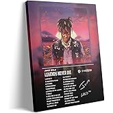 Juice WRLD Canvas Wall Art, Rapper Collage Poster Print, Hip Hop Music Artwork for Bedroom Studio Gaming Room Decor, Vibrant Album Cover Picture Print Framed Music Wall Painting 8X10