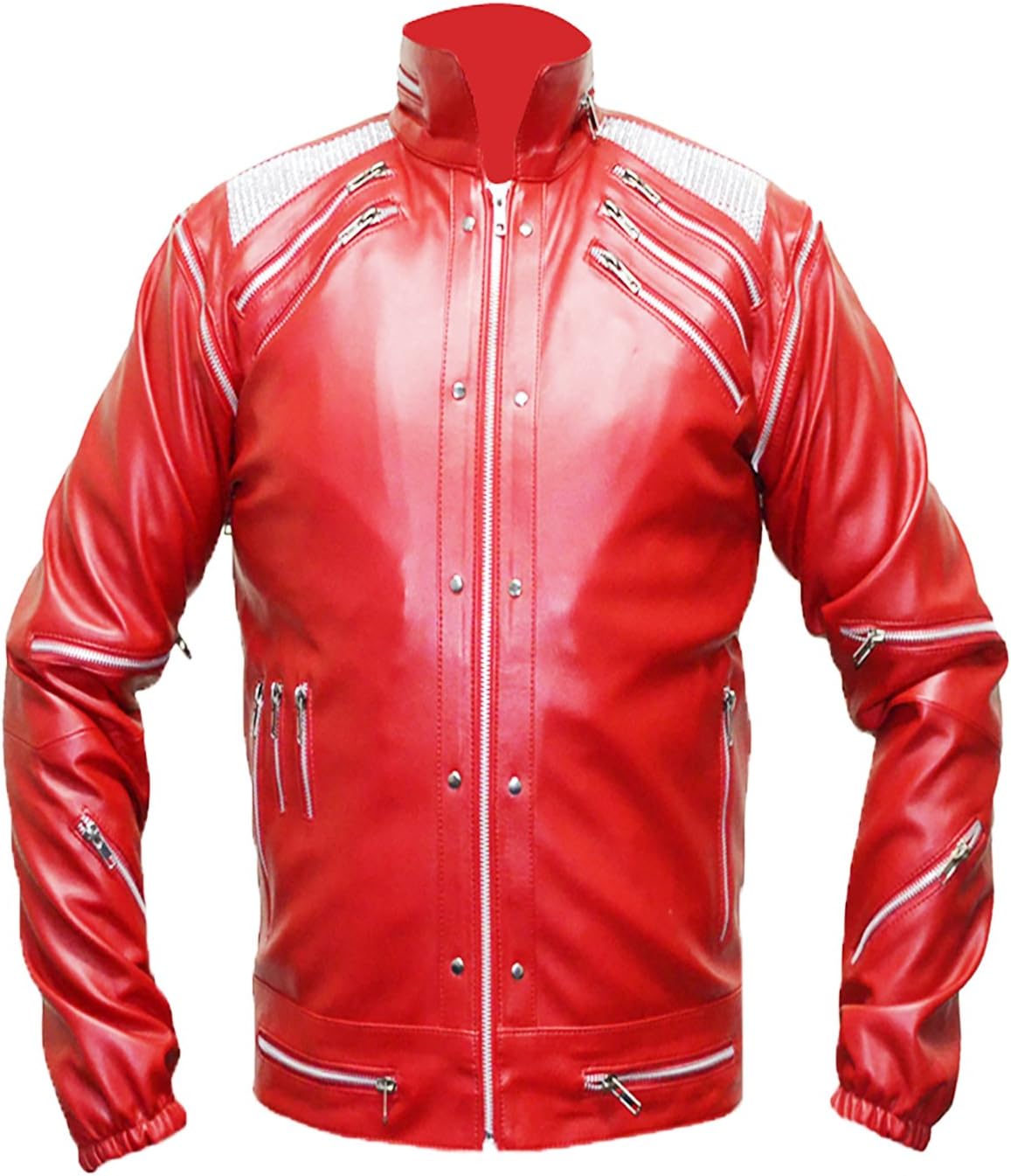 Michael Jackson Beat it Hand-Stitched Jacket for Men in Faux Leather (XXS - 5XL) MJ Jacket
