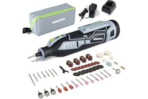 WORKPRO 12V Cordless Rotary Tool Kit, 5 Variable Speeds, Powerful Engraver, Sander, Polisher, 114 Easy Change Accessories, Cr