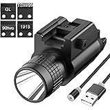 EZshoot LED Tactical Flashlight 750 Lumens Magnetic USB Rechargeable Pistol Light for 3 Lighting Modes- Strobe, Momentary-on,