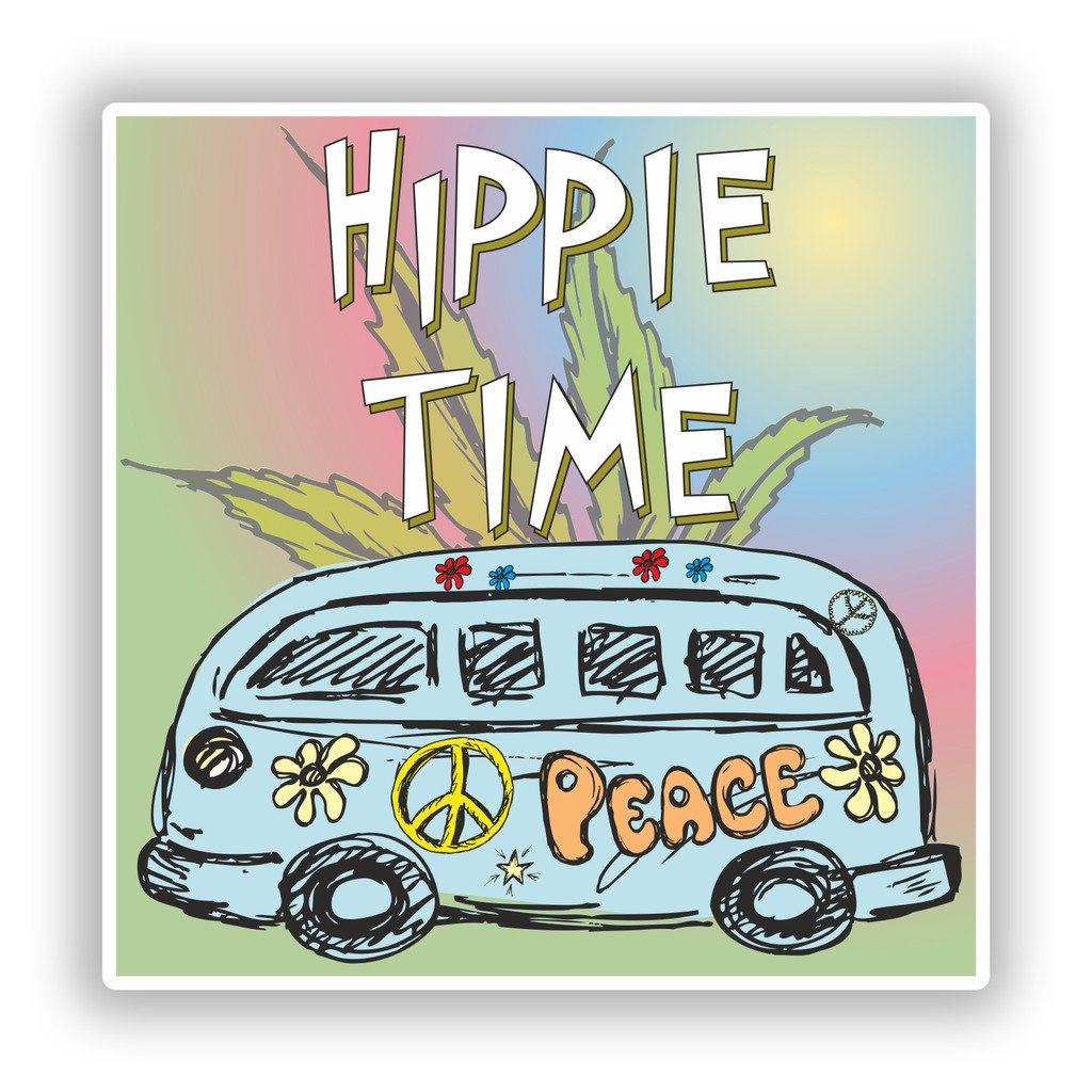 2 x Pegatinas de vinilo de furgoneta hippie tiempo Viajes equipaje ...