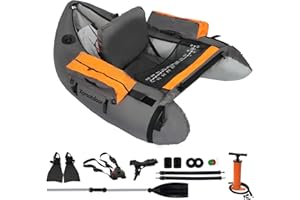 Xproutdoor Fishing Float Tube with Adjustable Backpack Straps, Storage Pockets, Fish Ruler, Fly Fishing Boat with Pump, Oar, Rod Holder and Mount, Fins, 350LBS Load Bearing Capacity, FT003