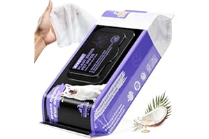 HICC PET Wipes for Dogs and Cats, Vet-Recommended Pets Cleaning Wipes, Deodorizing Hydrating, Nourishes Smoothes Fur, Fermented Coconut Oil Grooming Paws Body and Butt, Horse Skin Coat, Rose, 100pcs