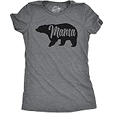 Womens Mama Bear T Shirt Cute Funny Best Mom of Boys Girls Cool Mother Tee