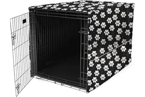 Morezi Dog Crate Cover for Wire Crates, Heavy Nylon Waterproof, Fits Most 48" inch Dog Crates, Easy to Put On, Take Off, and Adjust - Cover only - Black - XXLarge