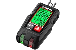 KAIWEETS GFCI Outlet Tester with LCD Display, 3-Prong Receptacle Wiring Detector, Voltage Socket Checker, Auto Hold, Electrical Diagnostic Tool for 120V AC Home Outlets