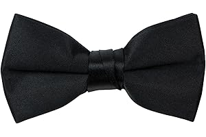 Spring Notion Boys' Pre-Tied Banded Satin Bow Tie, Optional Gift Box