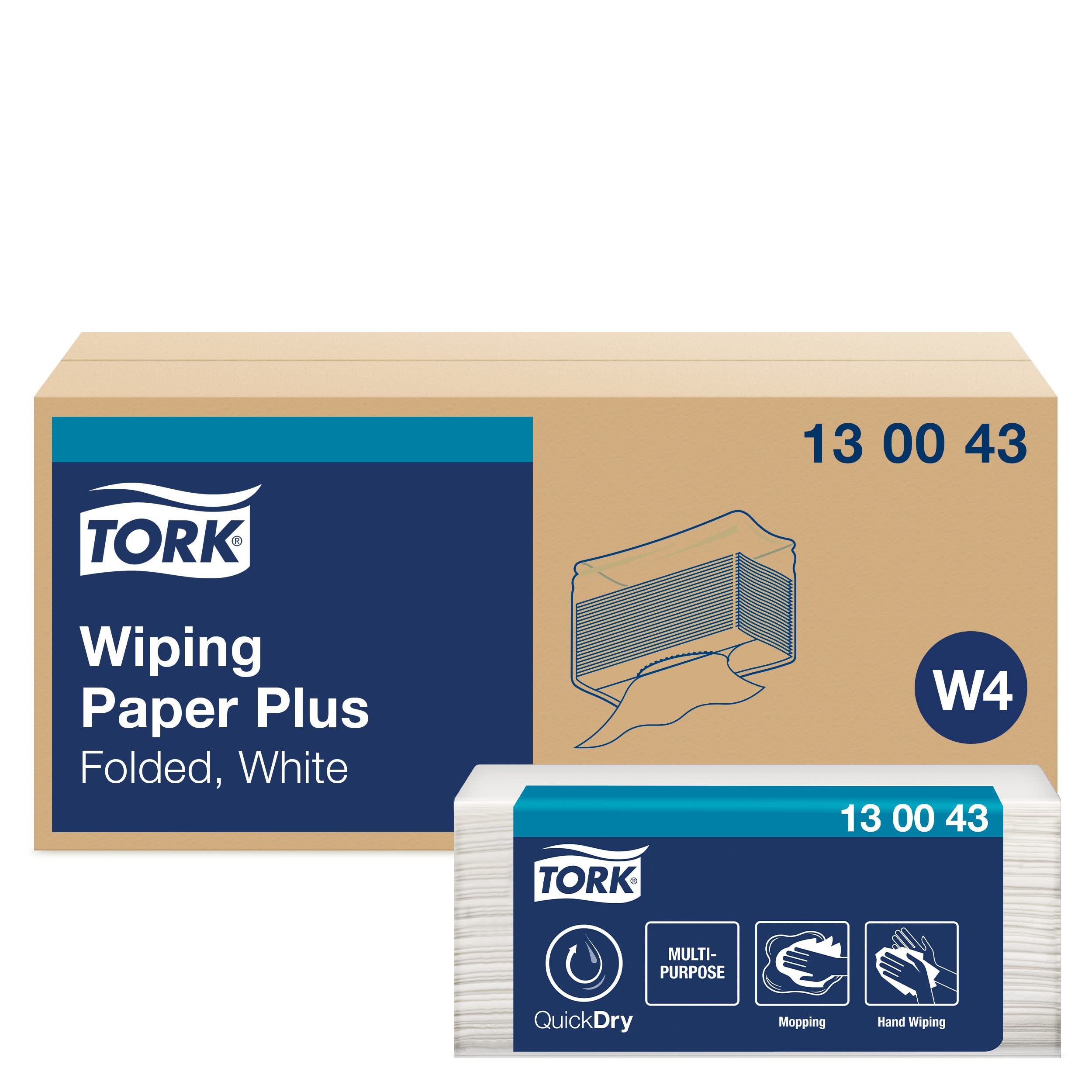 Tork Wiping Paper Plus White W4, Absorbent, 5 x 200 sheets, 130043