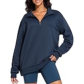 THE GYM PEOPLE Women's Oversized Sweatshirt Half Zip Fleece Pullover Long Sleeve Workout Tops