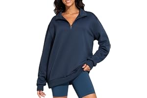 THE GYM PEOPLE Women's Oversized Sweatshirt Half Zip Fleece Pullover Long Sleeve Workout Tops