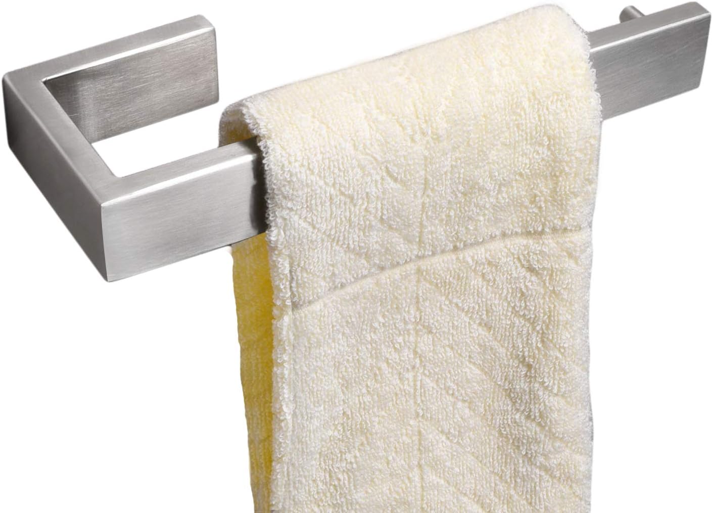 Nolimas Bathroom Hardware Towel Bar SUS 304 Stainless Steel Square Towel Ring Shelf Holder Rack for Bath Kitchen Garage Heavy Duty Wall Mounted, Nickel Brushed: Home & Kitchen