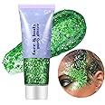 Go Ho Green Face Body Glitter,St Patricks Day Face Glitter Makeup,Green Face Paint Holographic Chunky Sequins Glitters for Eye Lip Hair Nails,Festival Rave Accessories,52g