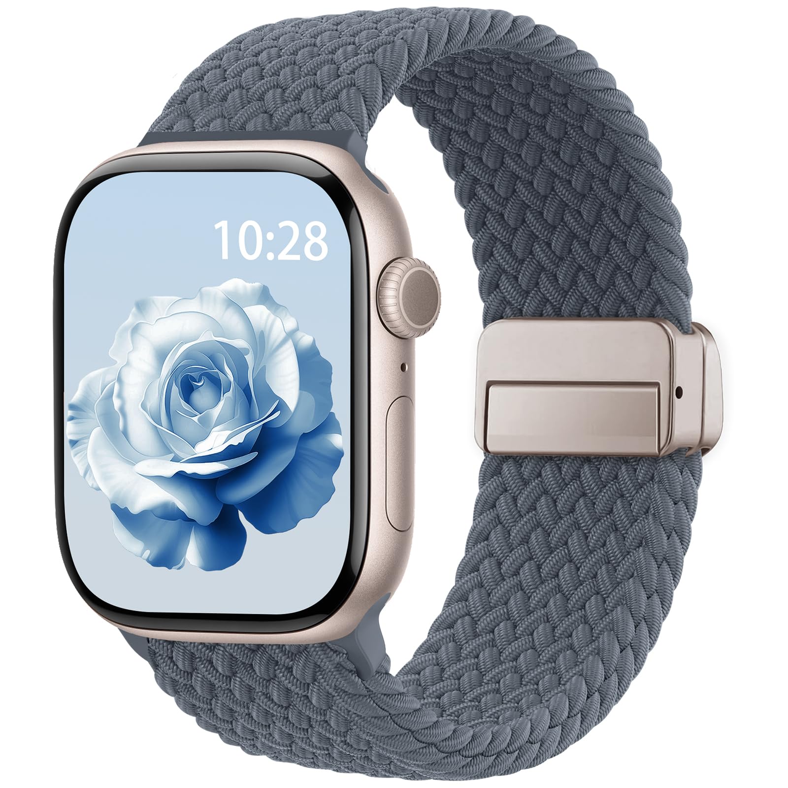 Photo 1 of Braided Stretchy Band Compatible with Apple Watch Bands 38mm 40mm 41mm 42mm 44mm 45mm 46mm 49mm Women Men, Soft Nylon Solo Loop Magnetic Sport Strap for iWatch Series 11 10 9 8 7 6 5 4 3 2 1 SE Ultra