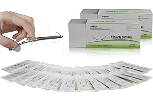 Isaac Technologies IC-SN4001 75cm NYLON Surgical Suture Thread W Curved Needle 24 PK | Exceptionally Smooth Surface | Superio