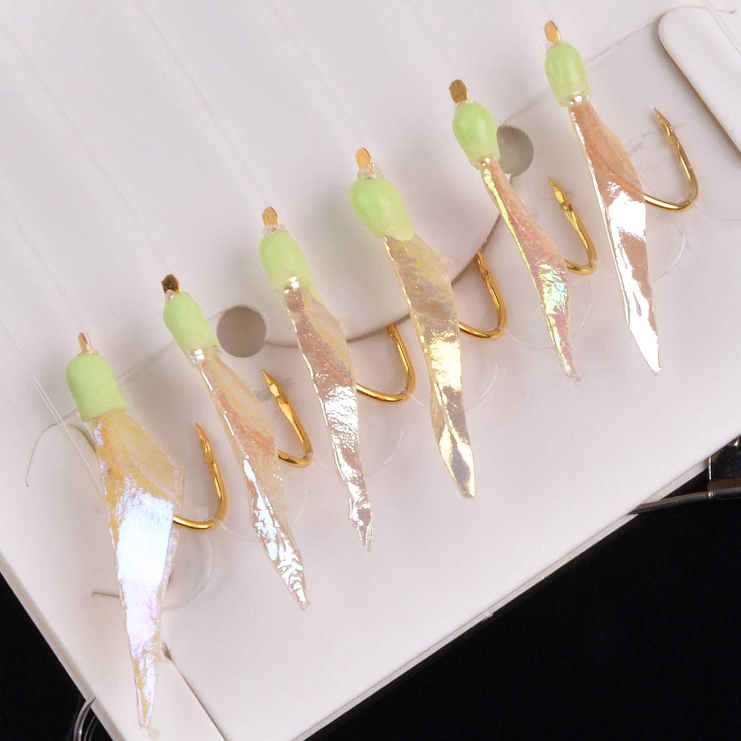 OROOTL Fishing Rigs Saltwater Bait Lures, 6 Packs Fishing Bait Rigs with Fish Skin High Carbon Steel Hooks Glow Bait Rig Tackle Size 4 6 8 : Sports & Outdoors