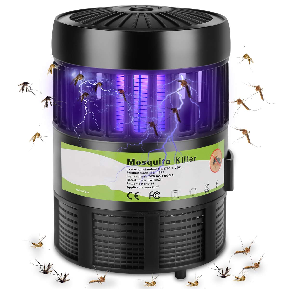 Mosquito Killer and Bug Zapper Indoor Electric Fly Trap LED Light