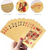 ACELION Gold Waterproof Plastic Playing Cards Deck Gift Poker view 5