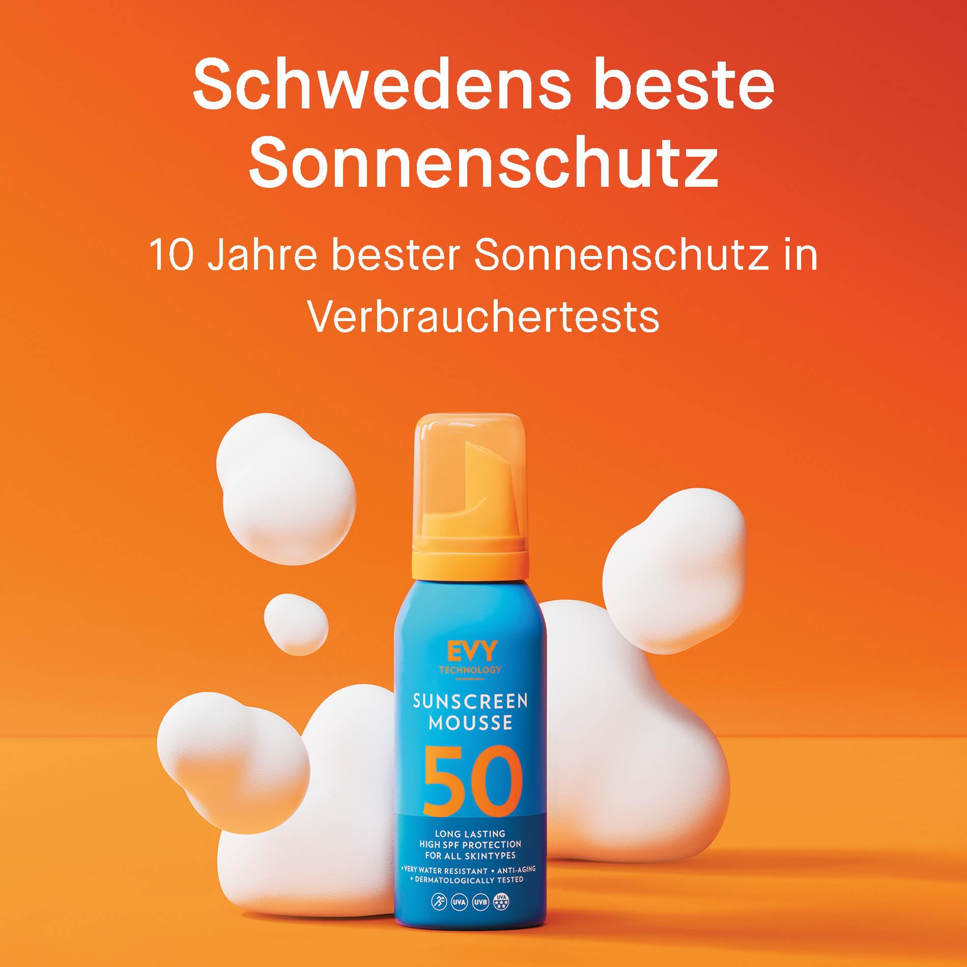 EVY Sport LSF50 Outdoor Sonnenschutz Mousse - extrem schweiß- und wasserfest, lang wirksame, pflegende Sonnencreme. Ohne Mikroplastik, parfümfrei, vegan 2