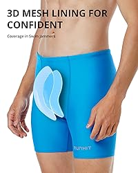 Runhit Swim Jammers for Men Square Leg Quick Dry