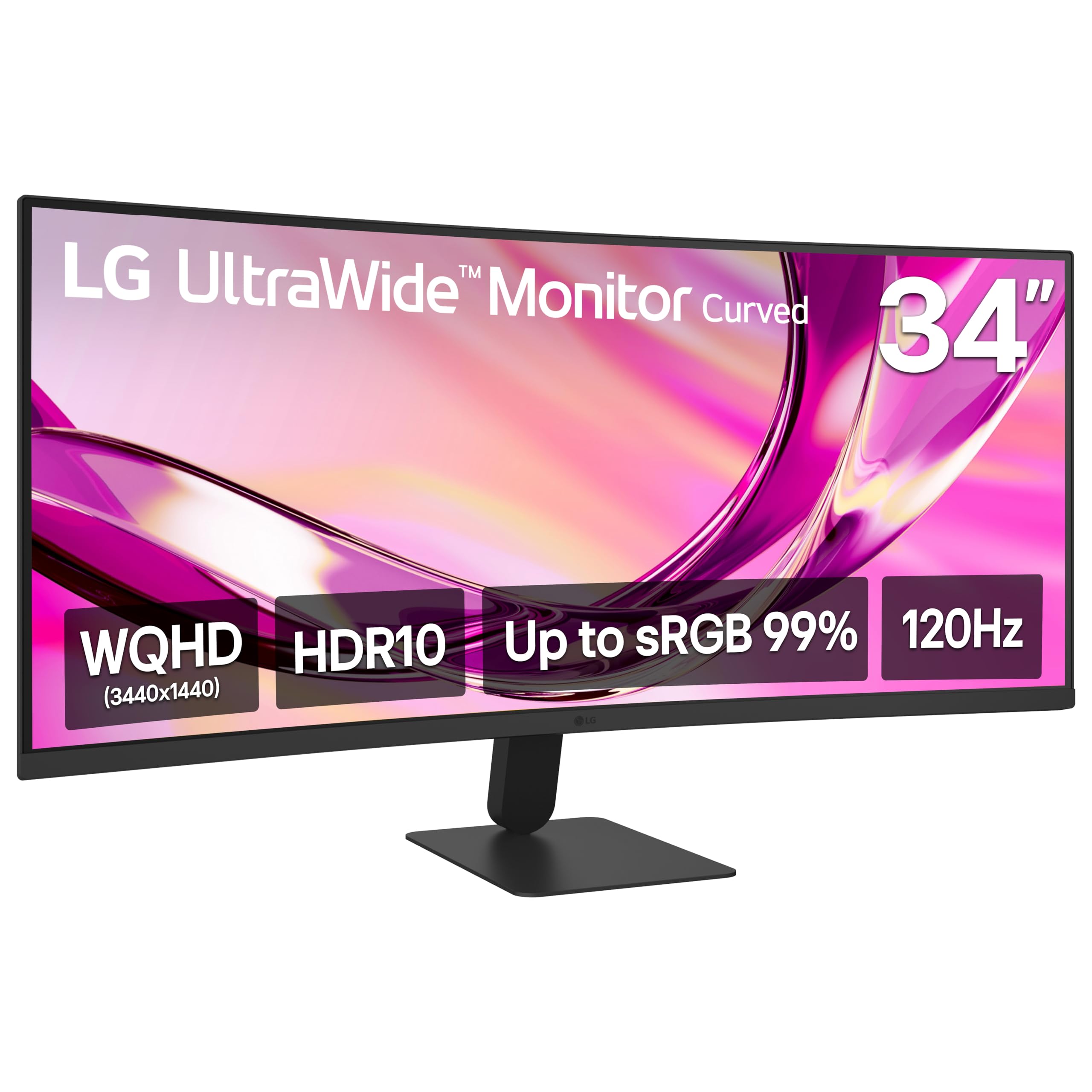 LG 34U60ZB-B 34-inch UltraWide WQHD 120Hz HDR10 1800R Curved Monitor, Black