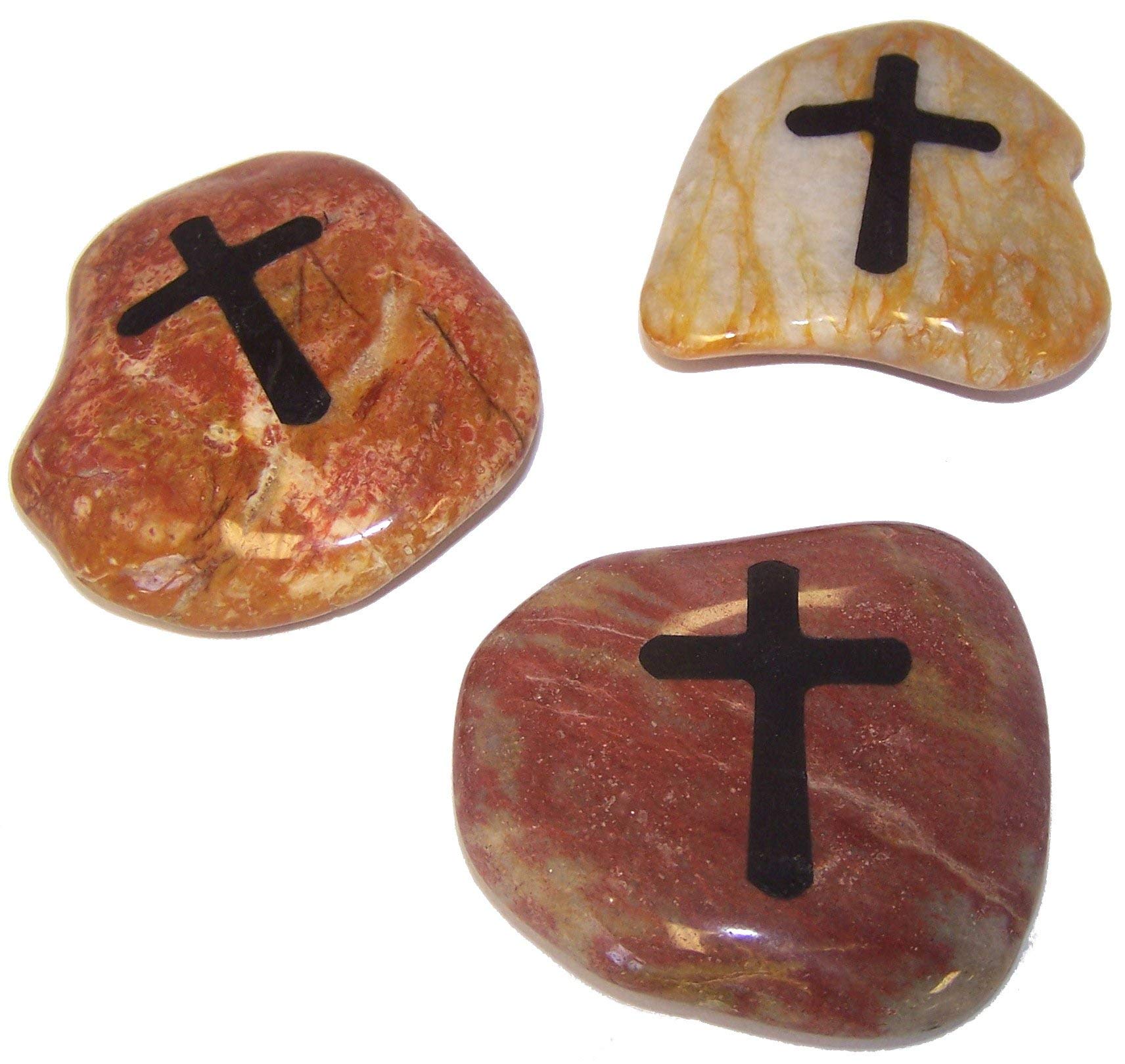 Holylandmarket Serenity Prayer Engraved Inspirational Stones 3 Stones