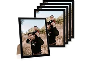 Heimlove 8x10 Picture Frame Set of 5,Black Photo Frames Display 8"x10" Pictures,Picture Frames 8x10 Wall Gallery Collage Tabletop or Wall Mount,Poster Frame Display for Certificate Document