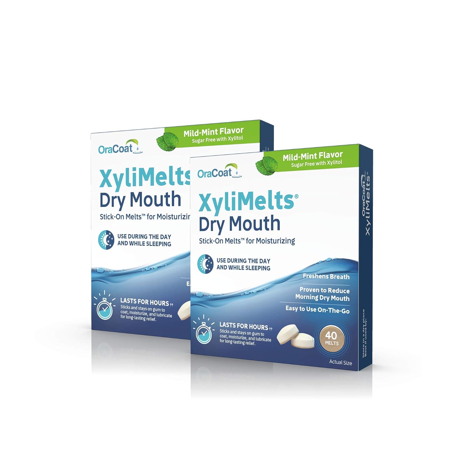 Oracoat Xylimelts Oral adhering Discs, mild Mint (Pack of 2), 40 Count: Beauty
