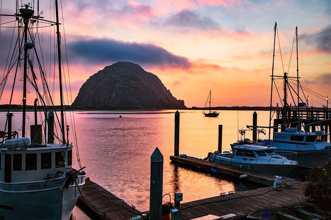 Photographs - Morro Bay Photography, Morro Bay Harbor View Photo Print, Central Coast California Wall Art, Coastal Home Decor, 8x10 to 24x36