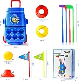 Doloowee Kids Golf Set Toddler Golf Clubs 4 Color Sticks 6 Balls 2 Holes Toy view 5