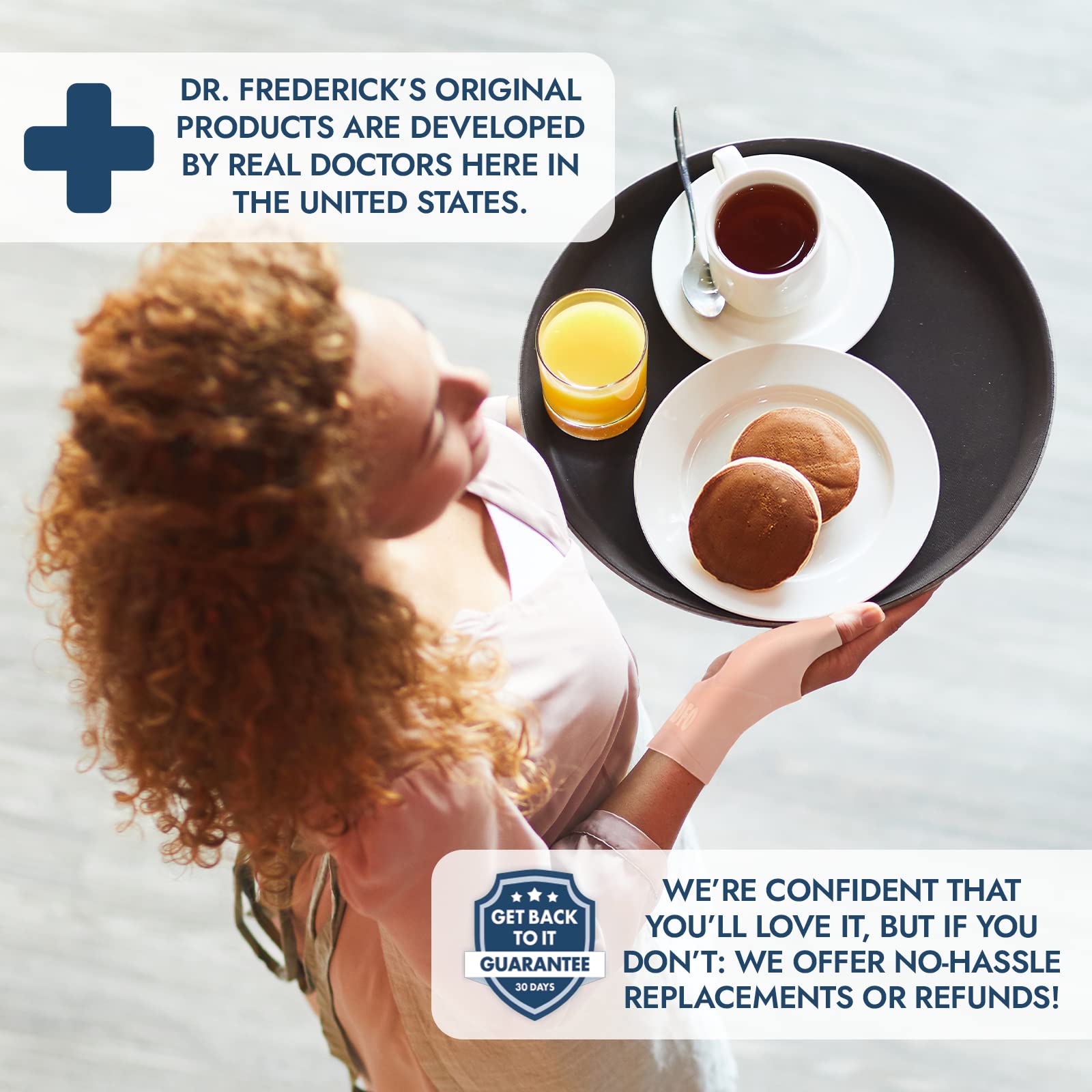 Dr. Frederick's Original Waterproof Thumb & Wrist Brace - 4 ct - Hand Brace for Arthritis, Tendonitis, Carpal Tunnel & Trigger Thumb - Doctor-Developed Spica Splint - Fits Left & Right Hand - Large