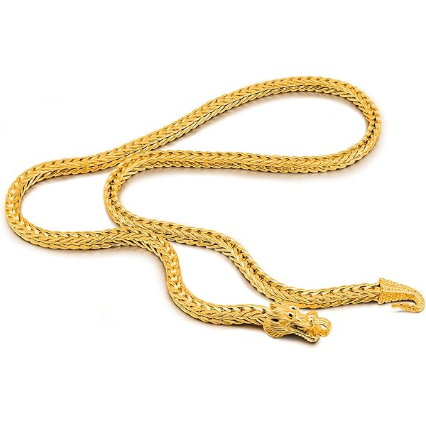 Collier rempli GP en or jaune baht thaï 24K 14 Rwanda