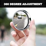 IRYNA 2 Pcs Blind Spot Mirrors 360° Rotate Round Wide Angle Waterproof HD Glass view 7