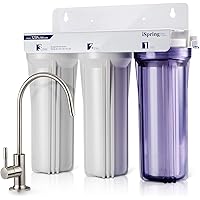 iSpring US31 Classic 3-Stage Under Sink Water Filtration System for Drinking, Tankless, High Capacity, Sediment + Carbon…