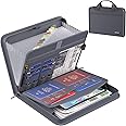ENGPOW Accordion File Organizer,Fireproof Expanding File Folder with Multi Pockets,13 Pockets Document Organizer Bag with Handle & Labels,Portable Home Travel Safe Storage for Letter A4 Files,Gray