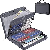 ENGPOW Accordion File Organizer,Fireproof Expanding File Folder with Multi Pockets,13 Pockets Document Organizer Bag with Han