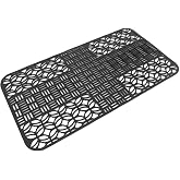 Silicone Sink Mats Non Slip Heat 26x14 Inch Large Square Hollow Sink Protectors for Kitchen (Black)