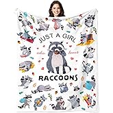 Raccoon Blanket Gifts for Raccoon Lover Raccoons Themed Gifts for Women Kids Adults Soft Flannel Raccoons Throw Blanket 50"x40"